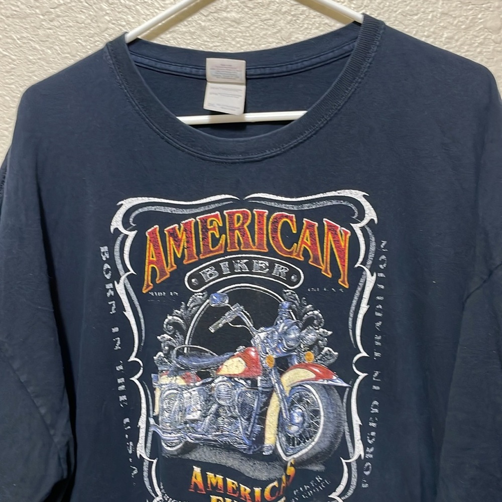 American Biker "Born In The USA" Men's Black T  Shirt. Good Condition. Size 2XL.